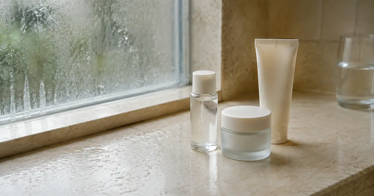 A simple hydrating Korean skincare routine with essence, moisturizer, and sunscreen